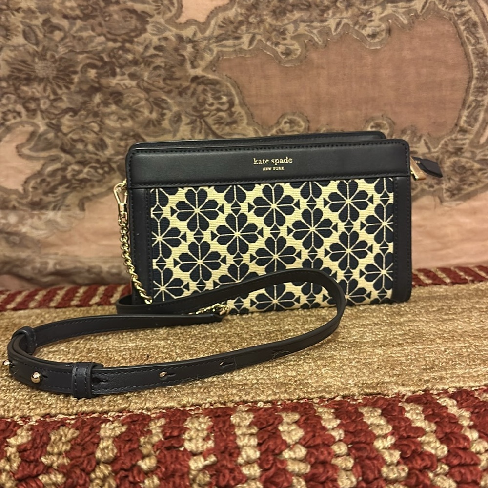 Kate Spade New York Medium Flower Jacquard Crossbody-Handbag-NWT